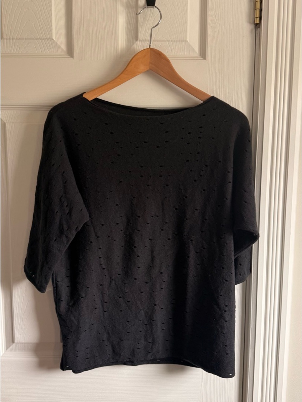 Sarah Pacini Black Boxy Knit Top
